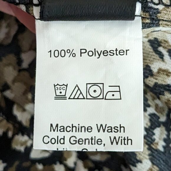 Women's "Shein" Brown/Gold, Long Sleeved, V-Neck Chiffon Tunic Top; Size L - Picture 5 of 5